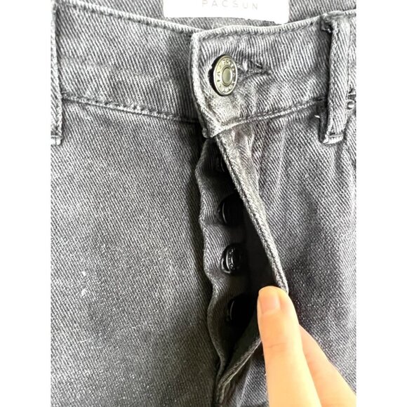 Pacsun high rise straight black cut off jeans - Picture 4 of 9